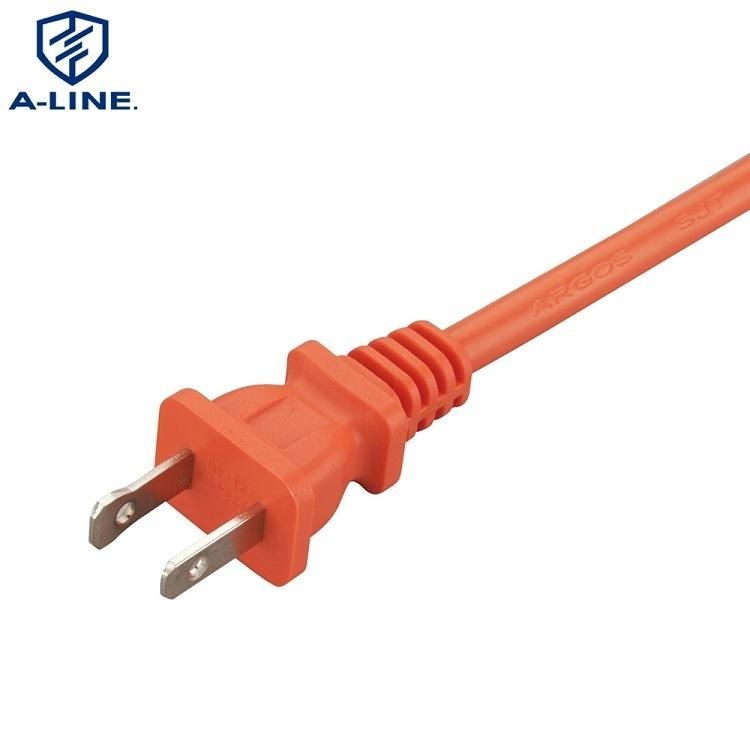 UL Certificated Us 2 Pins 10A 125V AC Power Cord Factory