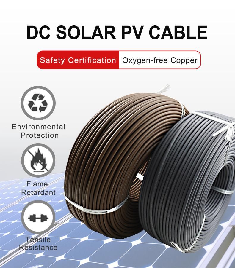 Black 1500V DC Double Core Solar Wire Solar Cable
