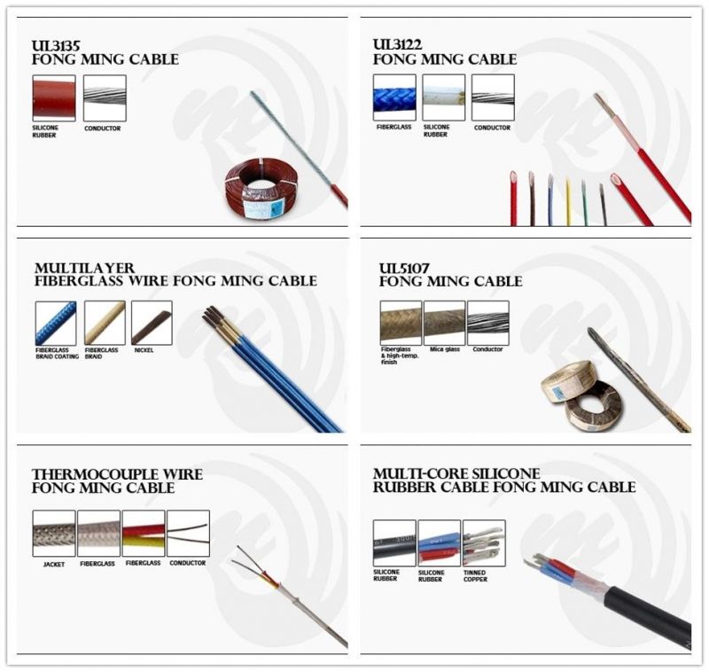 High Temperature Mica Tape Insulated Fiberglass Braided Cable with UL 5107 Certificate