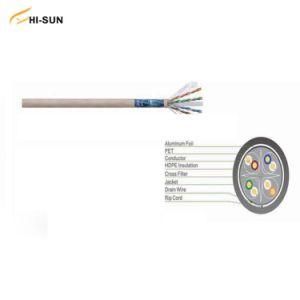 Solid Wire Bare Copper Cu Network Patch Cable 23AWG CAT6 F/UTP Shielded 4 Pair Twist PVC/LSZH LAN Cable