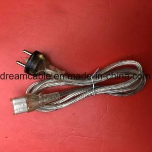 Transparent 1.2m Demko Denmark Power Cord with IEC 320 C13
