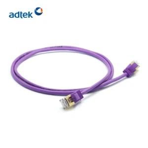 Adtek Round Copper CAT6A 24AWG STP 1m PVC LSZH Networking Patch Cord Cable