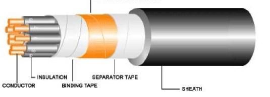 600 V Copper Core PVC Insulated and Sheathed Control Cable Cvv-S with Shield