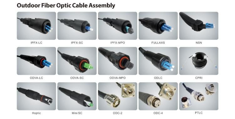 Ftta Waterproof Outdoor Cable Assembly Rru Rrh Cpri Armored Cable Fiber Optic/Optical Patch Cord with Nsn Boot/Odva/Odlc/Fullaxs Connector