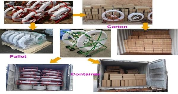 4.5-18mm Fiber Optic Equipment Fiberglass Push Pull Rodder 500m Fiberglass Duct Rodder