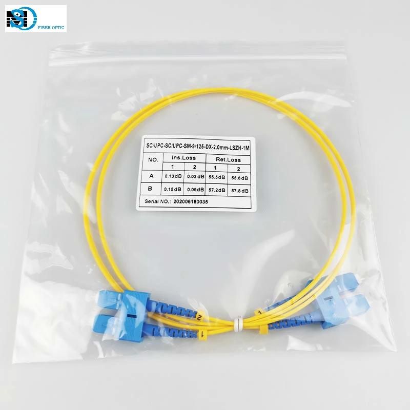Single Mode 9/125 G652D Duplex Sc/Upc-Sc/Upc Fiber Optic Cable