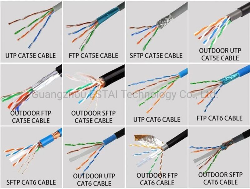 OEM Indoor Outdoor UTP FTP SFTP Cat 5e 5 6A 6 Cable Cat5e Cat5 CAT6A CAT6 Network Ethernet LAN Cable