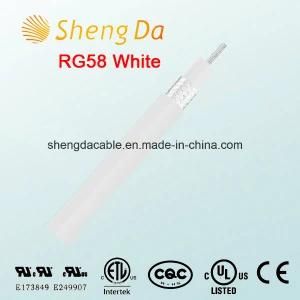 Rg58 White Digital Coaxial Audio Cable for Satellite TV VCR