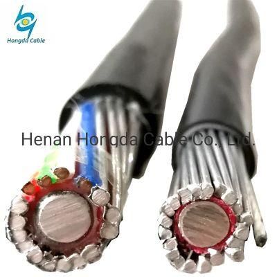 ASTM 2*16mm XLPE Insulated Copper Aerial Service Concentric Cable with Communication Wire 0.8mm