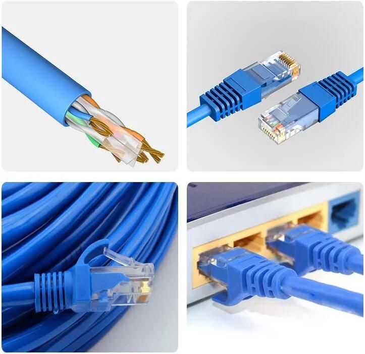 Computer Use RJ45 Connector PVC Jacket Copper Wire Cat 5e CAT6 UTP Indoor Network Cable Patch Cord