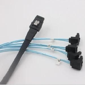 1m Mini Sas to 4 SATA Cable 90 Degree Type