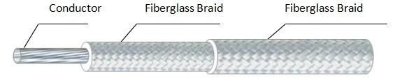 350deg. C Fiberglass Wrapped Braided Insulated Electrical Heating Fiberglass Cable