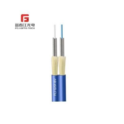 Indoor 2 Core G657A1 G657A2 Gjsfjbv Multi-Core Double Tube Duplex Spiral Armored Fiber Optic Cable