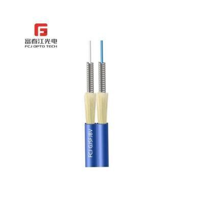 Indoor 2 Core G657A1 G657A2 Gjsfjbv Multi-Core Double Tube Duplex Spiral Armored Fiber Optic Cable