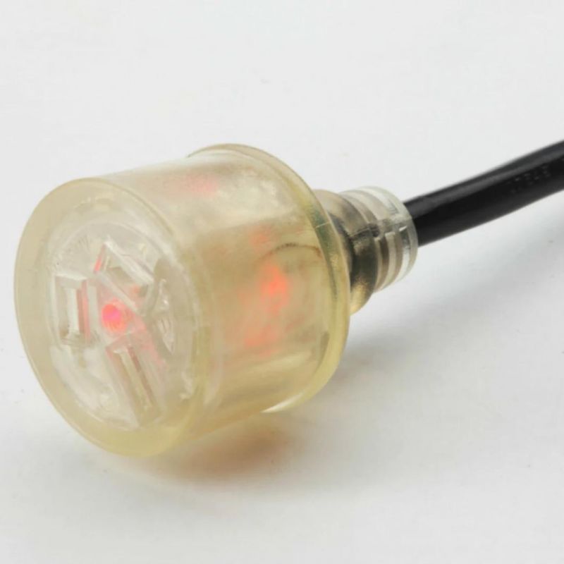 OEM/ODM Factory Wholesale SAA 15A AC Australian Transparent Extension Power Cord with LED Light