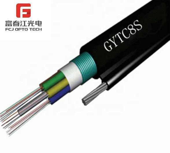 Fcj Good Price OEM Round Wire Aerial Fiber Optical Cable GYTC8S with Corrugated Steel Tape Armourd and Stranded Loose Tube Self-Supporting