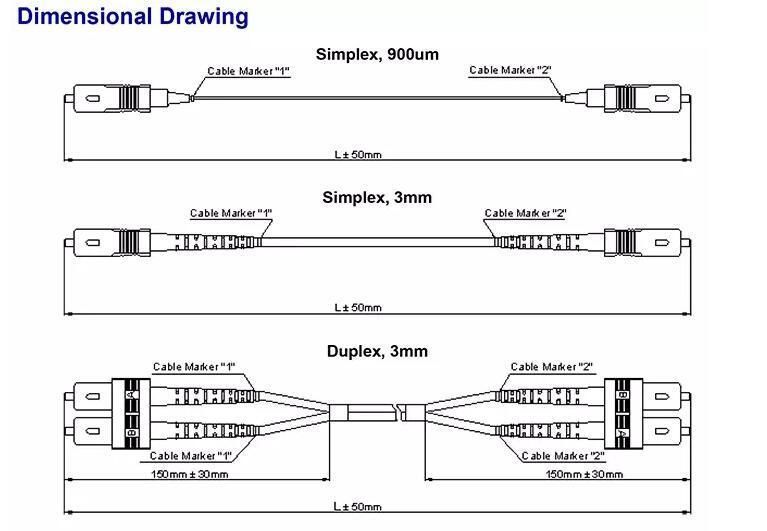 Simplex Sc / APC to Sc/APC G652D Single Mode Cable Fiber Optic Patch Cord