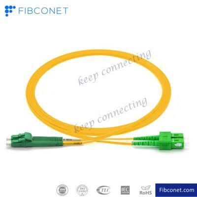 FTTH Single Mode Simplex Duplex 9/125 LC/Upc to Sc/APC PVC LSZH Fiber Optical Cable Patch Cord