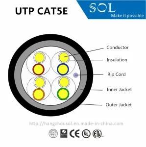 UL Cert 24AWG 4P Double Jacket UTP Cat5e Cable