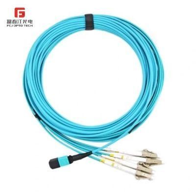 Fcj Opto Tech Om3 12 Fibers MPO-LC Fiber Optic Patch Cord High Density Data Center MPO to LC Breakout Cable