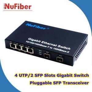 4 RJ45+2 SFP Slots Gigabit Ethernet Fiber Switch (NF-A2004F)