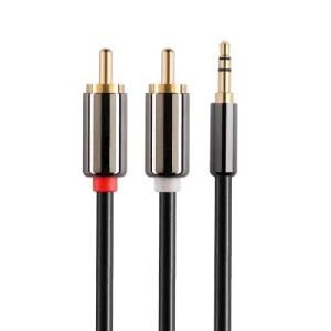 Gold-Plated 3.5mm Male to 2 RCA Male Adapter Stereo Audio Y Splitter Cable for Smartphones