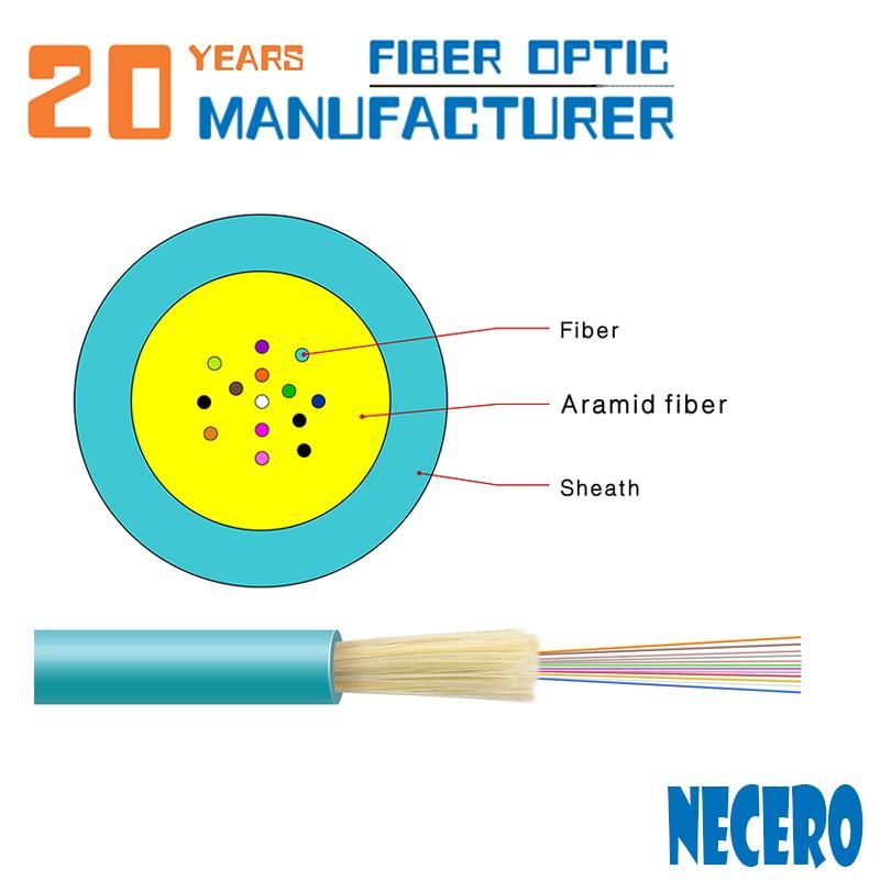 Good Anti-Interference Indoor Multipurpose Distribution Cable GJFJV Multi Mode 12 Core Indoor Coaxial Fiber Optical Cable