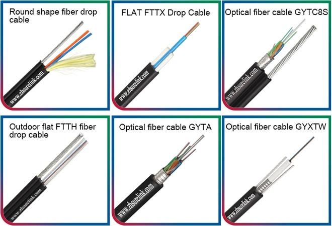 Aerial Overhead Self Supported 24 48 Core Singlemode Outdoor Armored Fiber Optical Cable Figure 8 Fibra Optica Cable with Steel Messenger GYTC8S Gyxtc8s