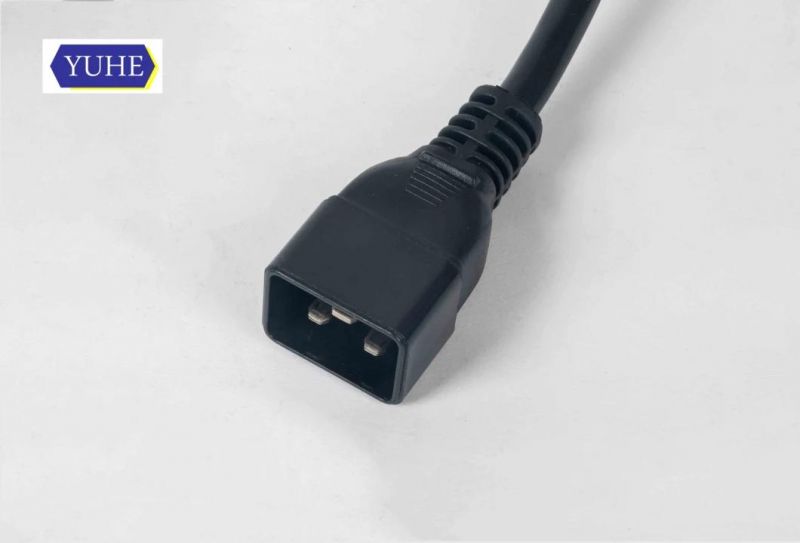 Saso Approval BS1363 Singapore 3 Lead White Black Fused Plug 0.5 0.75 mm IEC C20 Comnector PVC Power Cable