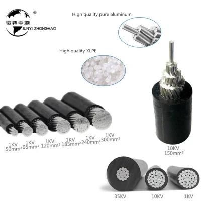 Rated Voltage 10kv and Above Light Mode Aluminium Core Thin PE Insulated Aerial Cable
