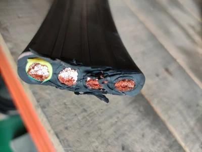 Crane Flexible Electric Flat Cable Rubber 4co*35mm2 for Supply Power