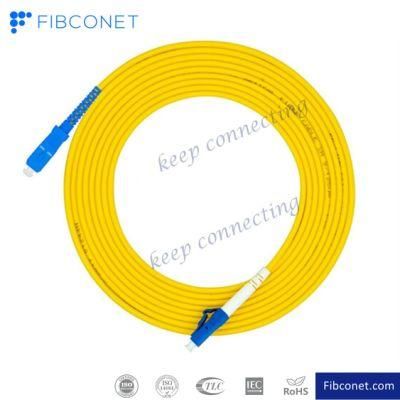 FTTH Single Mode 9/125 Simplex LC/Upc - Sc/Upc LSZH Fiber Optic Patch Cord