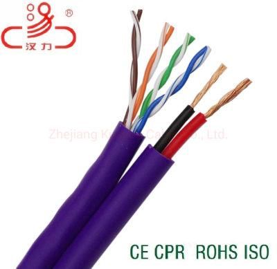 LAN Cable Cat5e+2c Power Cable +1c Steel Wire Cat5e