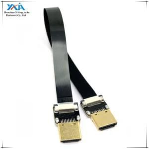 50cm Type a Standard HDMI Right Angle Male to Male Standard a HDMI Right Angle Super Flexible Soft Ribbon Cable for Dji Fpv