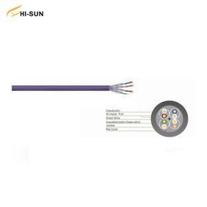 Solid Wire Bare Copper Cu System Cable 23AWG U/FTP CAT6A Shielded 4 Pair Twist PVC/LSZH LAN Cable