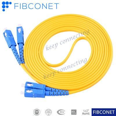 FTTH Single Mode 9/125 Duplex Sc/Upc Sc/Upc PVC LSZH Fiber Optic Patch Cord/Fiber Jumper/Patchcord