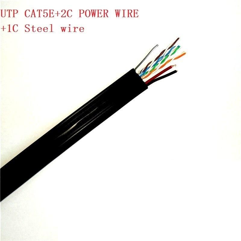 Cat5e 4pair with 2c Power Wire with Messenger 1.2steel Wire
