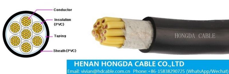 0.6/1kv Cvv-S Cable Cu/XLPE/Cts/PVC Control Cables with Copper Tape Shield