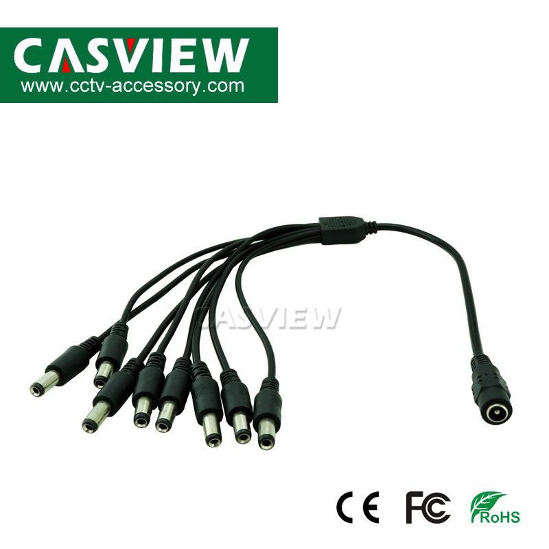 CCTV Cable DC 1 to 8 Power Connector Wire Splitter DC Power Jack Adapter 8 Way 12V Supply 5.5mm*2.1mm