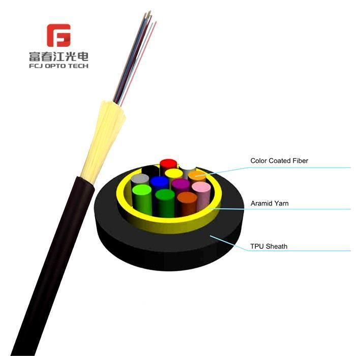 Jacketed with TPU Fiber Optic Cable Gjfju Outdoor Single Core Tight-Buffered Aerial