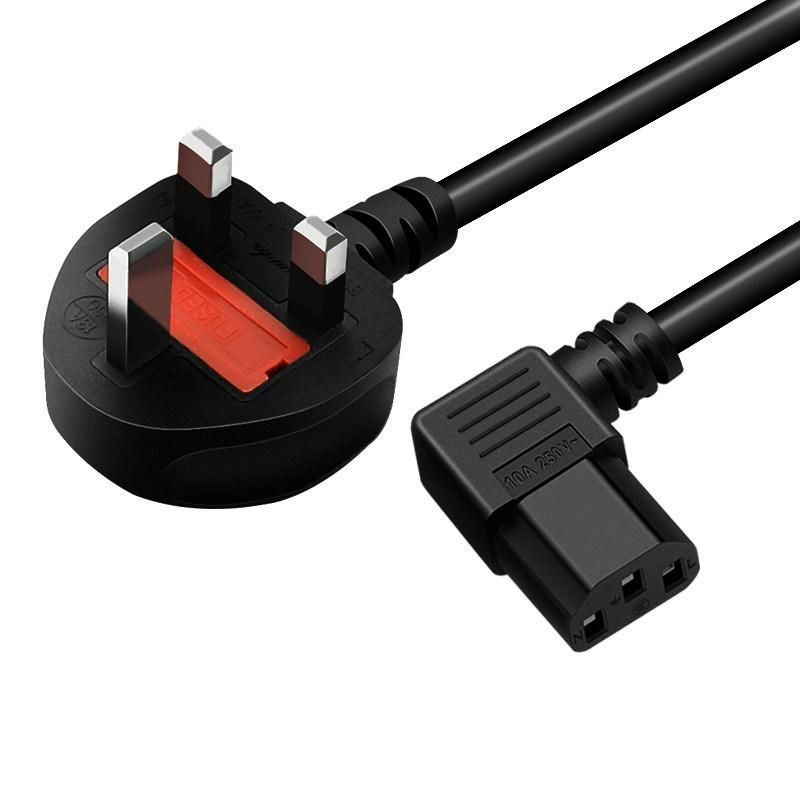 Copper 3 Pin UK Plug PC Laptop Computer Monitor AC Power Cord Cable for Hair Dryer Power Cable
