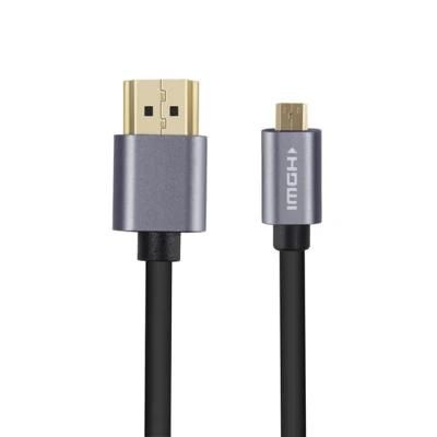 3D 1080P 2160P Colorful Slim Bare Copper Gold Plated PVC HDMI To Micro HDMI Short Cable For Mobile Phone