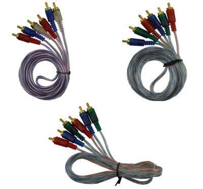 3RCA-3RCA Audio Video Cable Transparent Cable