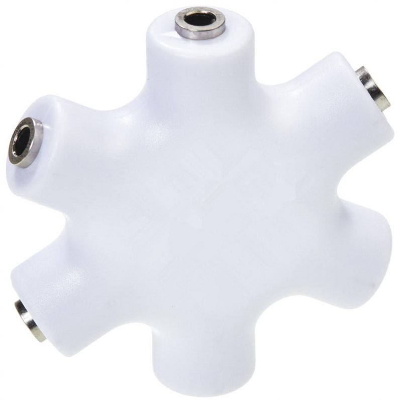 6 Ports Hub 3.5mm Audio Adapter for Mobile Phone Music
