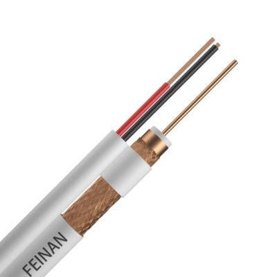 Siamese CATV CCTV Camera Cable 350m 1000FT 75ohm Satellite Foam Solid PE RG6 with Powercoaxial Cable