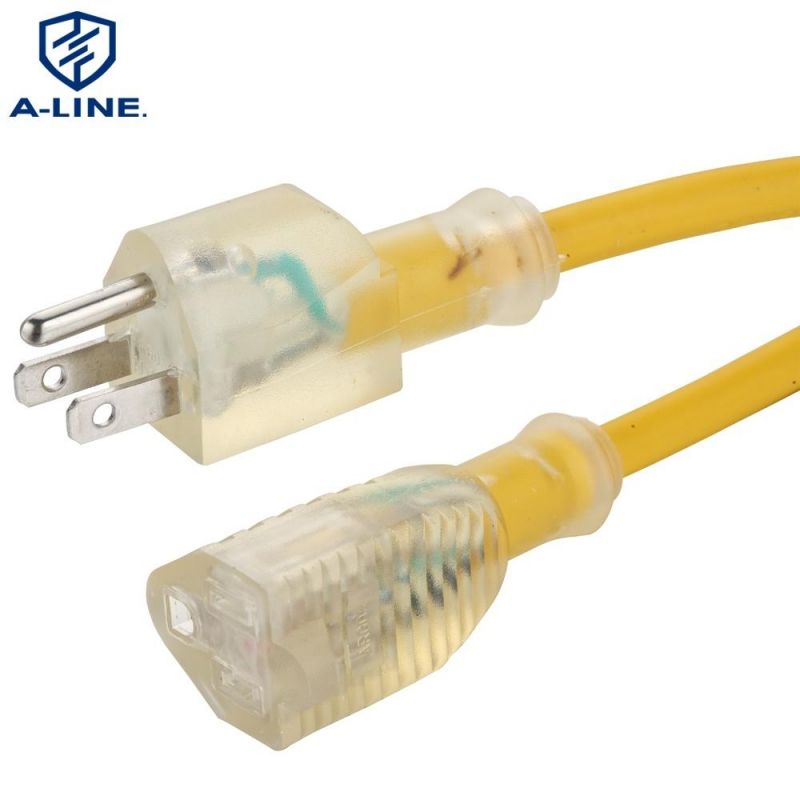 Us 5-15p 3 Pins AC Power Extension Cord