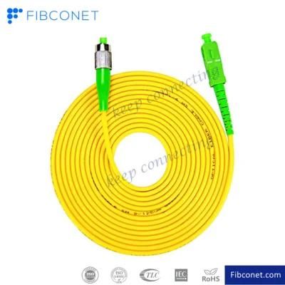 FTTH Single Mode 9/125 Simplex Sc/APC - FC/APC LSZH Fiber Optic Patch Cord