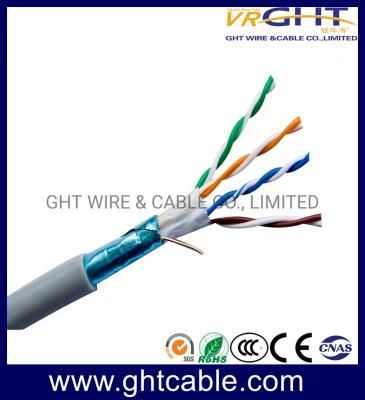 4X0.5mmcca, 0.9mmpe, 5.3mm Grey PVC, 1X0.5mm Indoor FTP Cat5e LAN Cable