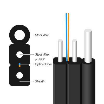 FTTH 4 Core Singlemode Fiber Optic Drop Cable
