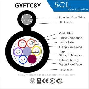 Outdoor Aerial FRP Strength member GYFTC8Y Fiber Optic Cable